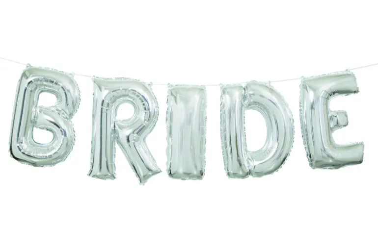 Ballongbanner - "BRIDE" - Sølv