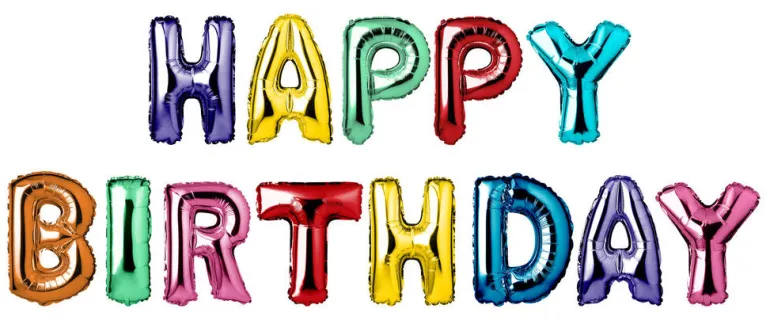 Ballongbanner - Happy Birthday - Regnbue