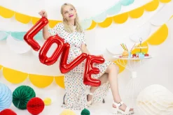 Ballongbanner - "Love" - Rød Folie