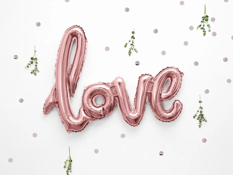 Ballongbanner - "Love" - Rosegull Folie