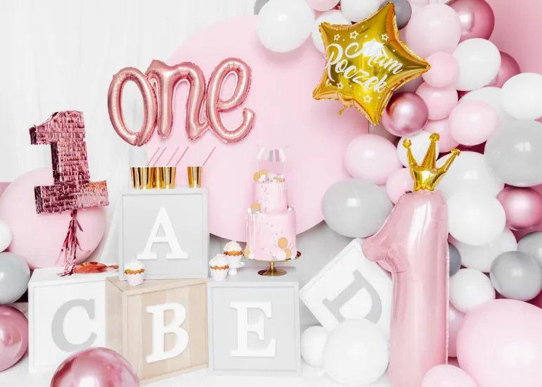 Ballongbanner - "One" - Rosegull Folie