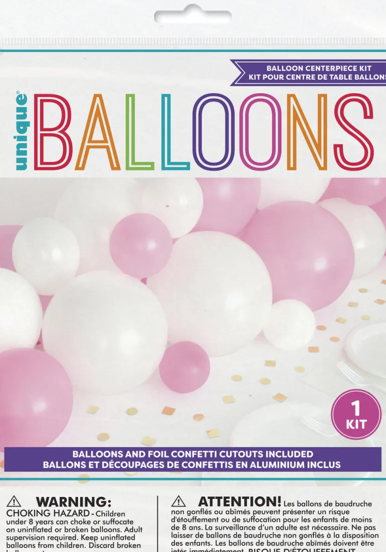Ballongbue til Bord - Rosa & Hvit