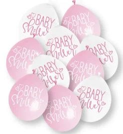 Ballonger - "Baby Shower" - Rosa og Hvit