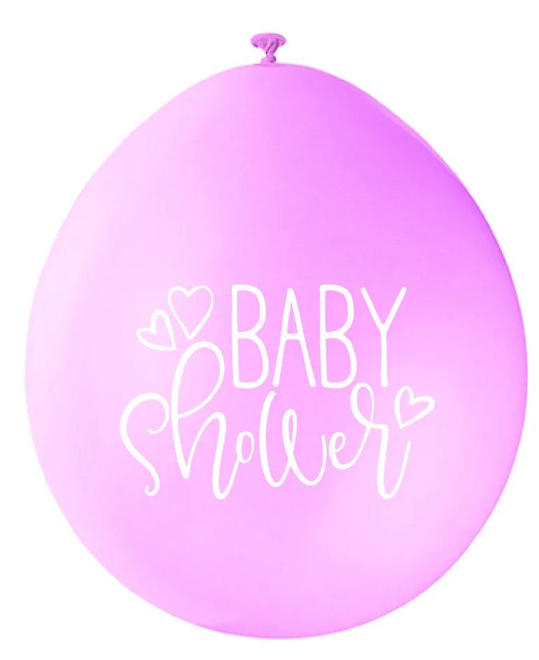 Ballonger - "Baby Shower" - Rosa og Hvit