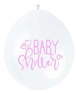 Ballonger - "Baby Shower" - Rosa og Hvit