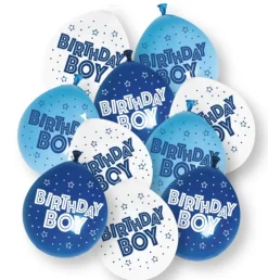 Ballonger - "Birthday Boy" - Blå og Hvit