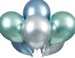 Ballonger - Blå, Grønn og Sølv Metallic