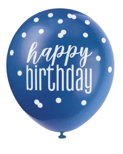 Ballonger - Happy Birthday - Blå & Sølv
