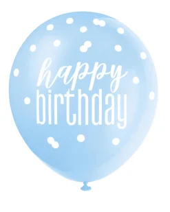 Ballonger - Happy Birthday - Blå & Sølv
