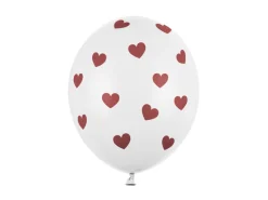 Ballonger  - Hvit & Røde Hjerter
