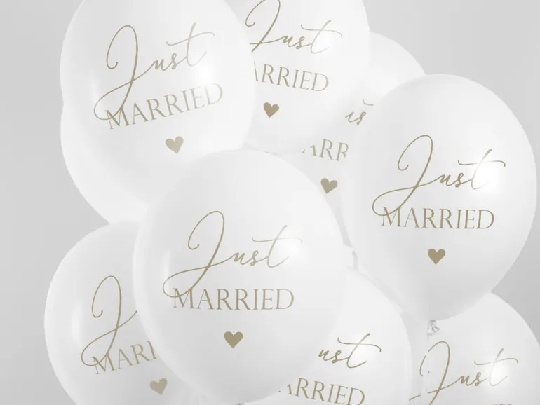 Ballonger - "Just Married" - Hvit