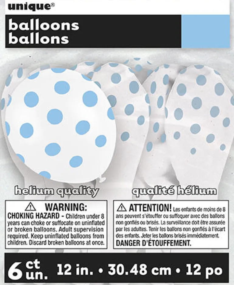 Ballonger med Prikker - Hvit og Blå