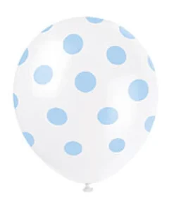 Ballonger med Prikker - Hvit og Blå