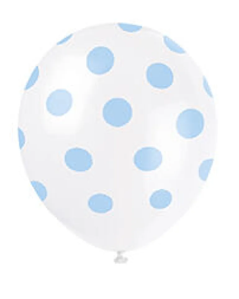 Ballonger med Prikker - Hvit og Blå