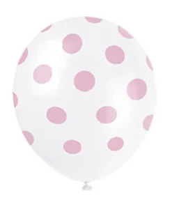 Ballonger med Prikker - Hvit og Rosa
