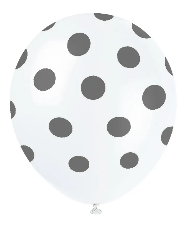 Ballonger med Prikker - Hvit og Sølv