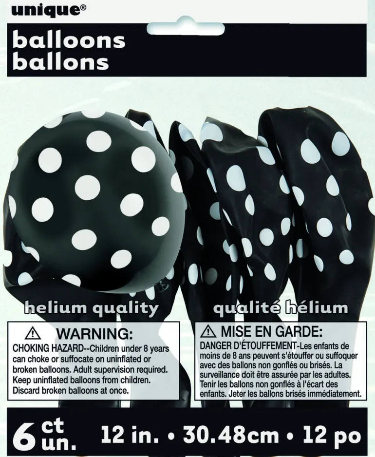 Ballonger med Prikker - Svart