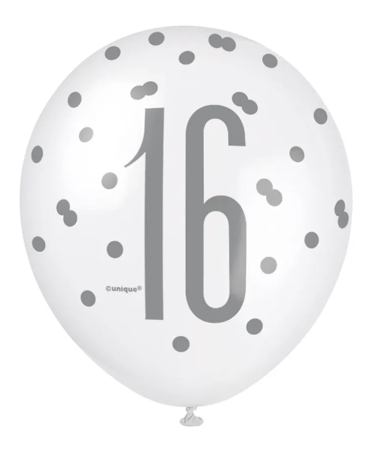 Ballonger - 16 År - Blå & Sølv