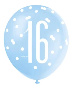 Ballonger - 16 År - Blå & Sølv
