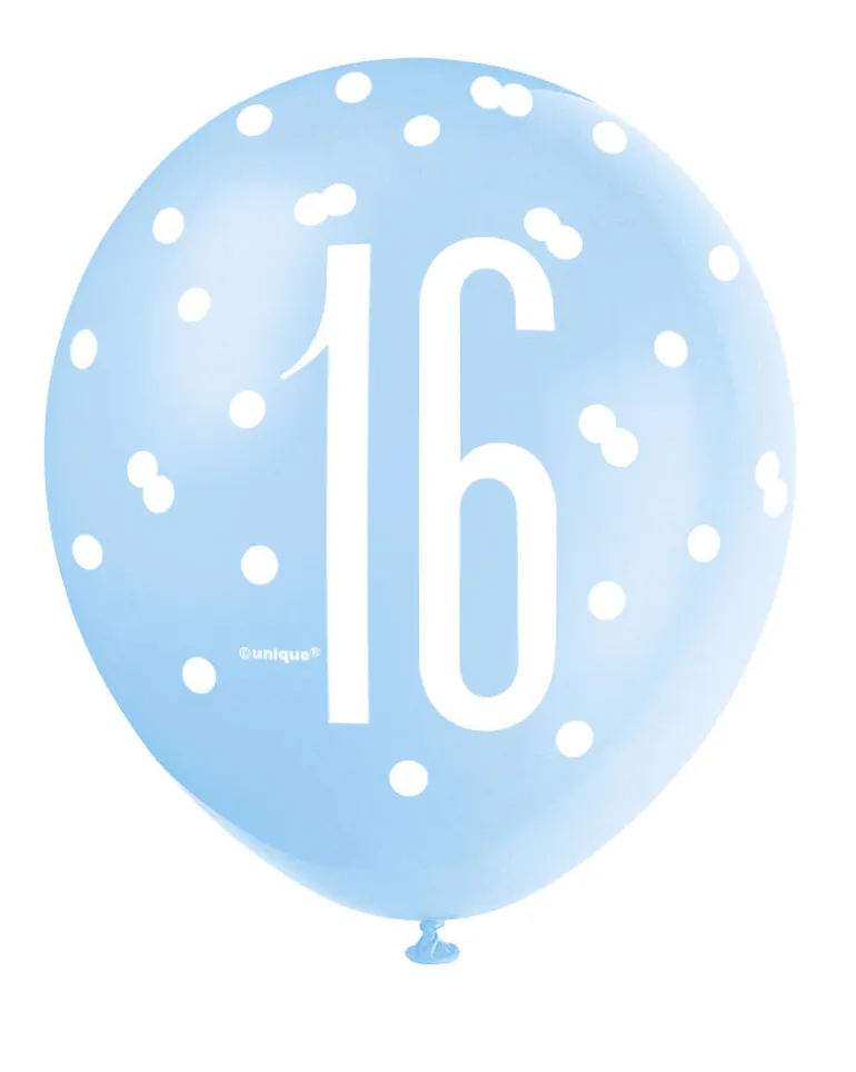Ballonger - 16 År - Blå & Sølv
