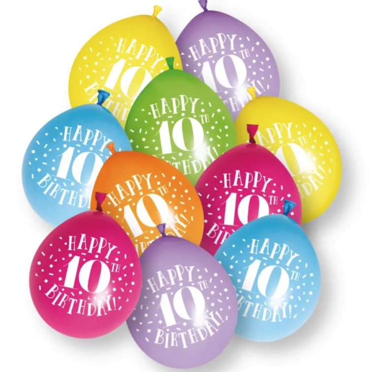 Ballonger - 10 År "Happy 10th Birthday"