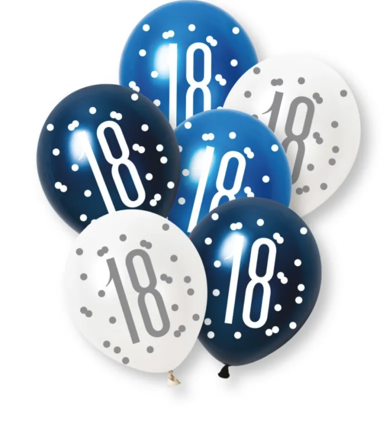 Ballonger - 18-årsdag - Blå & Sølv