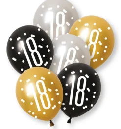 Ballonger - 18 År - Sort & Sølv