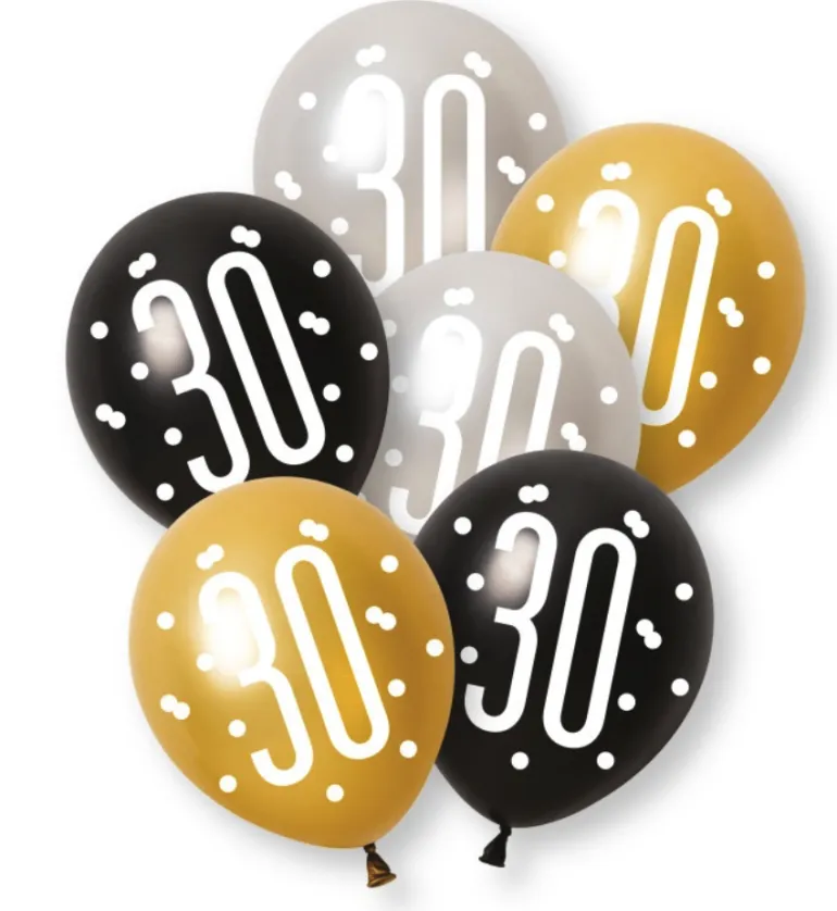Ballonger - 30 år - Sort & Sølv