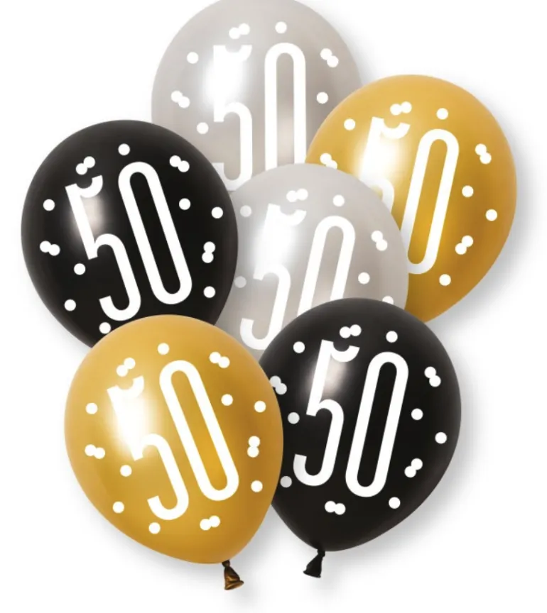 Ballonger - 50 år - Sort & Sølv