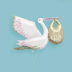 Ballongfigur - "It's a Girl" - Stork