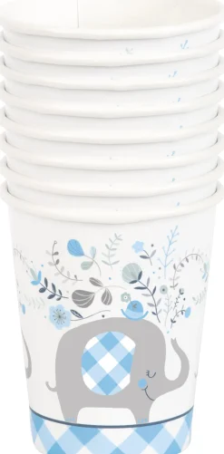 Blue Floral Elephant