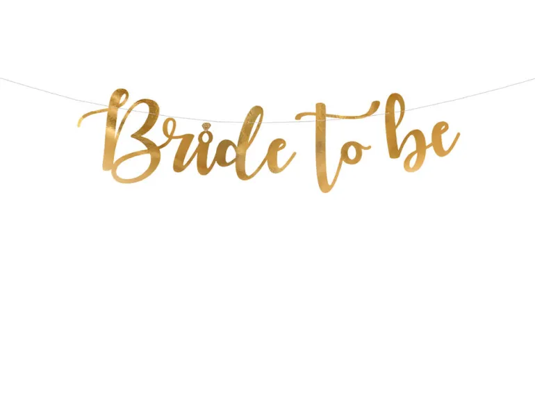 Bokstavbanner - "Bride to Be" - Gull