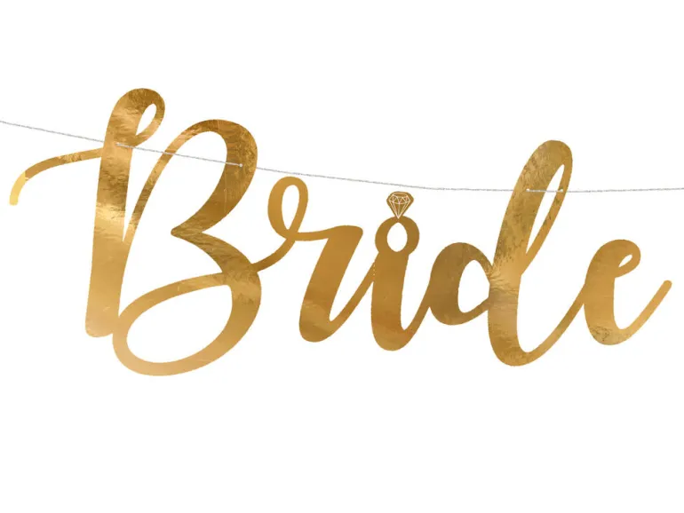 Bokstavbanner - "Bride to Be" - Gull