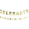 Bokstavbanner - "Celebrate" - Gull