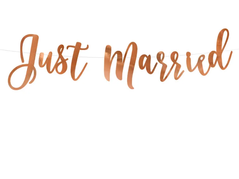 Bokstavbanner - Just Married - Rosegull