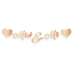 Bokstavbanner - Mr & Mrs - Rosegull