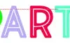 Bokstavbanner - "Party" - Flere Farger