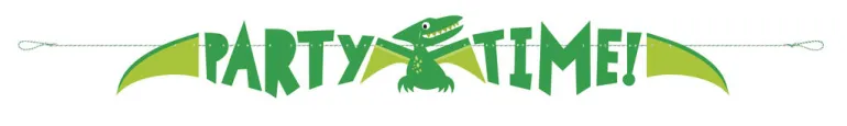 Bokstavbanner - "Party Time" - Dinosaur