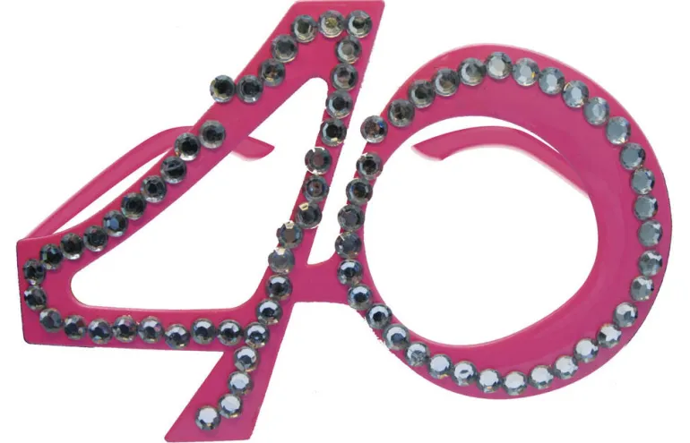 Briller - Diamant - 40-årsdag - Rosa