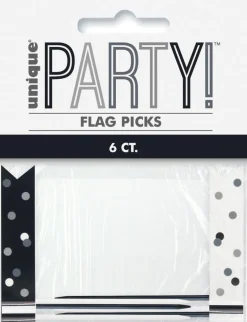 Cocktailpinner Picks Flagg - Sort & Sølv