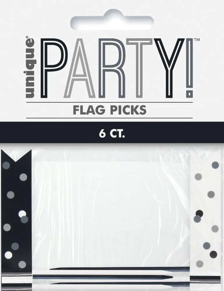 Cocktailpinner Picks Flagg - Sort & Sølv