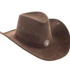 Cowboyhatt - Brun semsket look m/Stjerne