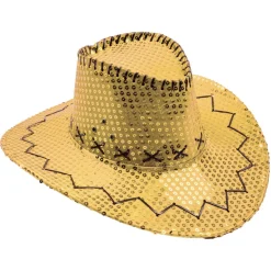 Cowboyhatt - Gull med paljetter