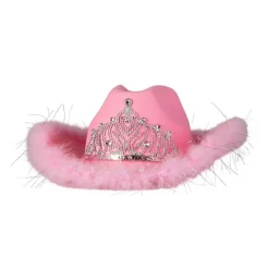 Cowboyhatt - Rosa med pels