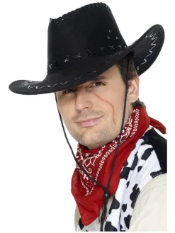 Cowboyhatt - Semsket - Sort