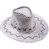 Cowboyhatt - Sølv med paljetter
