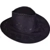 Cowboyhatt - Sort i semsket look