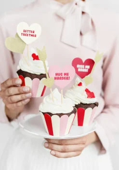 Cupcaketopper - Hjerte - Gull