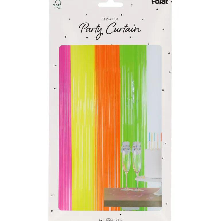 Dørgardin - Frynset - Neon - 4 farger