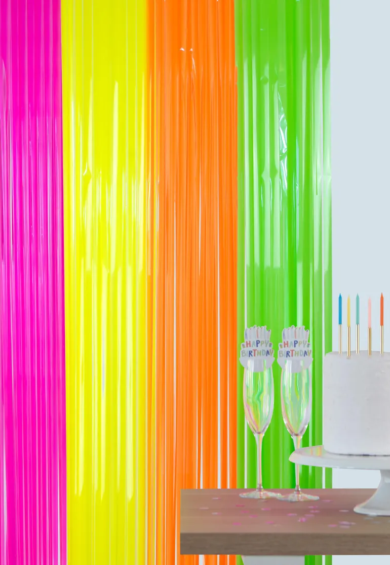 Dørgardin - Frynset - Neon - 4 farger